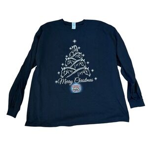 Western Michigan University WMU Christmas T-shirt with bronco horses as tree 3XL